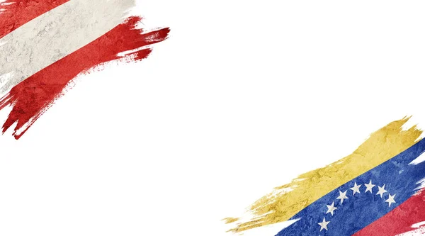 Banderas de Austria y Venezuela sobre fondo blanco — Foto de Stock